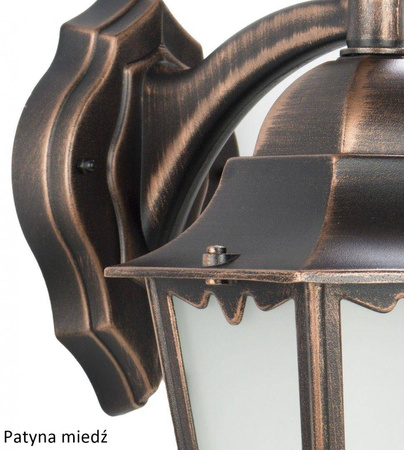 Su-ma kinkiet zewnętrzny Retro Classic II E27 czarny, patyny (mosiądz, miedź, srebro, zieleń, antyk) IP43 K 3012/1/DH