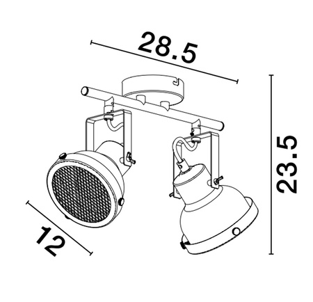 Luces Exclusivas lampa sufitowa LED Bancos GU10 2x10W IP20 czarna LE43717