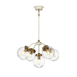 Elstead żyrandol / lampa wisząca Cosmos 5xE14 mosiężno/kremowa DL-COSMOS5