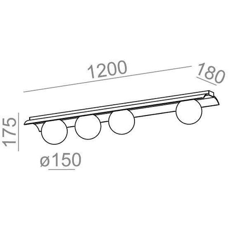 AQForm plafon LED Modern Ball 4x(8W 715lm 3000K) 32W 2860lm czarny 46999-L930-D0-DB-12
