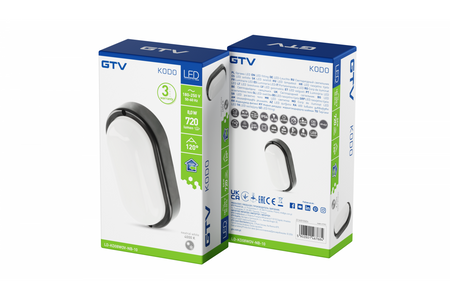 GTV lampa techniczna LED Kodo 8W 720lm 4000K IP54 owalna czarna LD-KD08WOV-NB-10