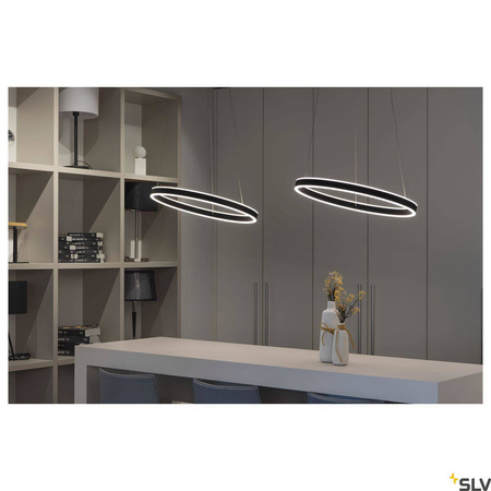 SLV lampa wisząca LED One 60 25W 820lm 3000/4000K 130° ściemnialna czarna Ø60cm 1004761