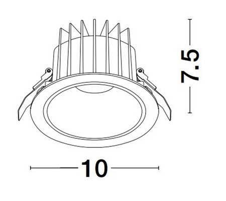 Luces Exclusivas oprawa sufitowa wpuszczana LED Torvian Ø 10 cm 10W 923lm 3000K IP67 biała LE65115