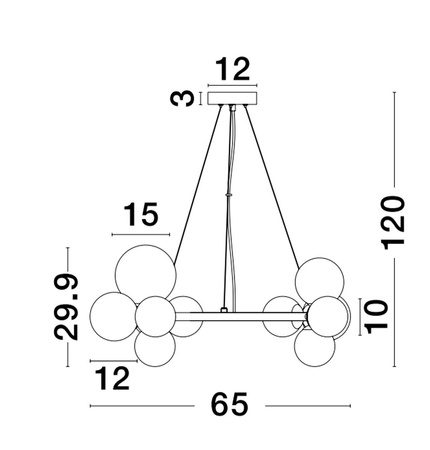 Luces Exclusivas lampa wisząca LED Parla Ø 65 cm G9 11x5W IP20 biało/złota LE43674