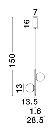 Luces Exclusivas lampa wisząca LED Abala Ø 13,5 cm 16W 800lm 3000K IP20 czarna LE43308