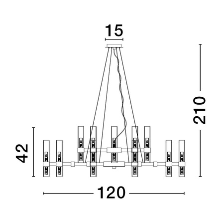 Luces Exclusivas lampa wisząca LED Acuna Ø 120 cm G9 30x5W IP20 czarna LE43347