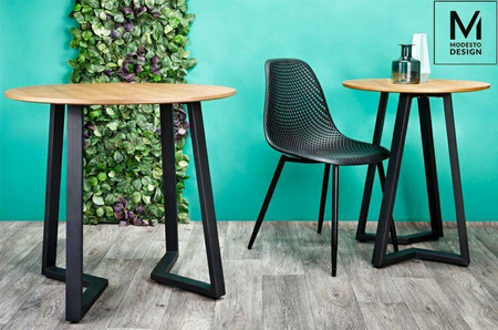 Modesto Design stół Tavolo Ø60 dąb blat MDF, podstawa metalowa B-16
