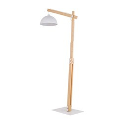TK Lighting lampa podłogowa Oslo E27 biało/drewniana 180cm 5592