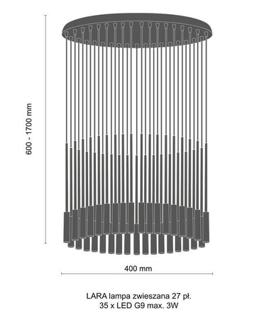 Amplex lampa wisząca Lara 35xG9 złota 8348