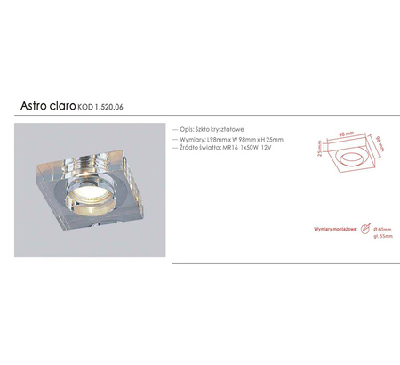 Orlicki Design oczko stropowe Astro Claro GU10 chrom OR83248