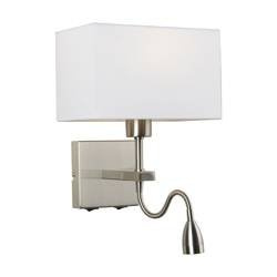 Italux kinkiet Norte E27 + LED 3W 350lm 3000K nikiel WL-1122-2-BL-SN-RC-WH
