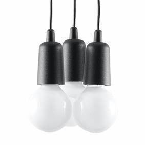 Sollux lampa wisząca Diego 3 E27 czarna SL.0573