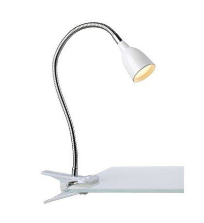 Markslojd lampka biurkowa LED z klipsem Tulip 3W 160lm 3000K biała/chrom 106091