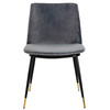 King Home Krzesło DIEGO ciemny szary - welur, podstawa czarno złota KH1201100122.DKGREY