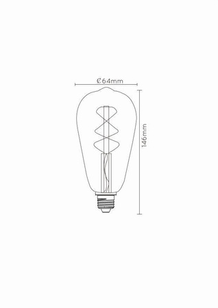 Lucide żarówka LED Bulb E27 bursztynowa 360° 49034/04/62
