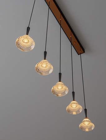 Luces Exclusivas lampa wisząca LED Guay ściemnialna 30W 1558lm 3000K IP20 czarno/złota LE44216