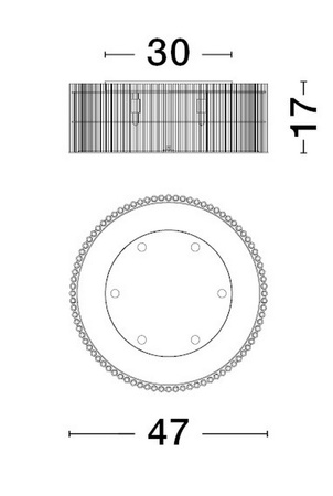 Luces Exclusivas lampa sufitowa LED Actun Ø 47 cm G9 6x5W IP20 czarna LE43342