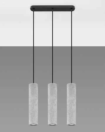 Sollux lampa wisząca Luvo 3 GU10 czarno/betonowa SL.0655