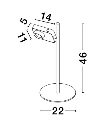 Luces Exclusivas lampa stołowa LED Parinas ściemnialna 9W 717lm 3000K IP20 wys. 46 cm biało/czarna LE44504