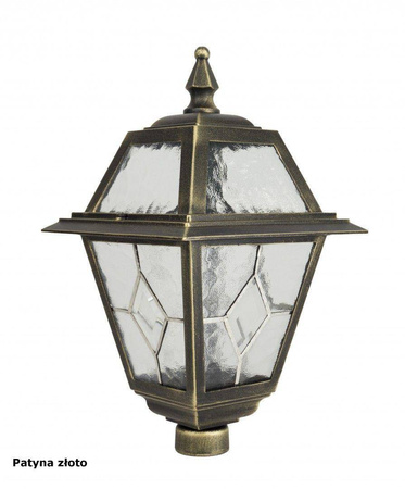 Su-ma lampa stojąca zewnętrzna Witraż E27 czarna/patyna 47cm IP43 K 4011/1/N