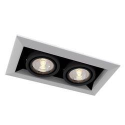 Maytoni oprawa sufitowa Metal Modern 2xGU10 biało/czarna wpuszczana DL008-2-02-W