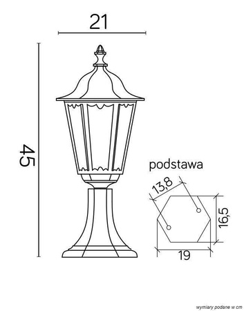 Su-ma lampa stojąca zewnętrzna Retro Midi E27 czarna/patyna 45cm IP43 K 4011/1/M