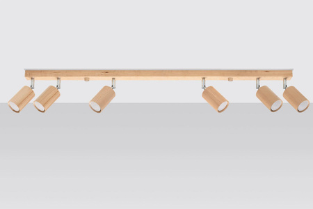 Sollux plafon (reflektorki) Berg 6 6xGU10 drewniany SL.1043
