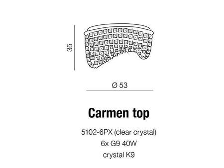 Azzardo plafon Carmen 6xG9 chrom Ø53cm AZ1284