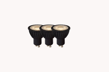 Lucide żarówka LED GU10/5W ściemnialna 320LM 3000K 3 sztuki czarna 49006/15/30