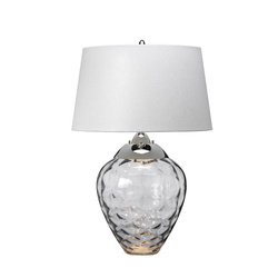 Quintiesse lampka biurkowa Samara 2xE27 + GU10 szara/nikiel Ø45,7cm QN-SAMARA-TL-SMK