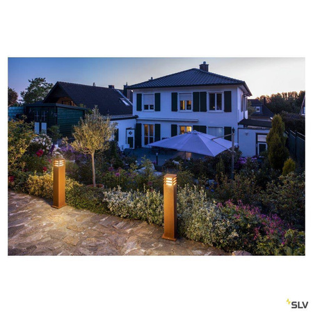 SLV lampa stojąca zewnętrzna LED Rusty 70 Square 9W 90lm 3000K rdzawa 71cm IP55 233437