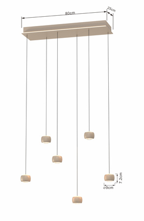 Aviano Lighting lampa wisząca LED Quiberon ściemnialna 36W 3600lm 3000K piaskowa 7039-613