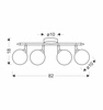 Candellux plafon (reflektorki) Rodia 4xG9 patyna 94-16560