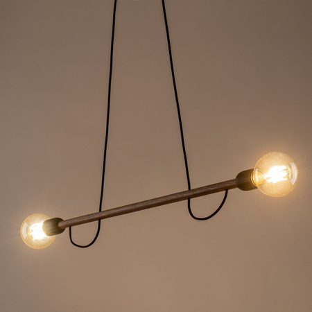TK Lighting lampa wisząca Helix 2xE27 czarno/drewniana 4948