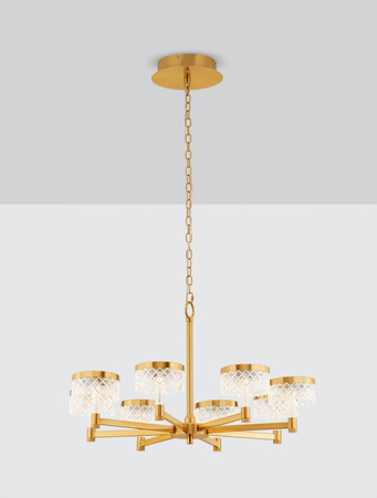 Luces Exclusivas lampa wisząca LED Mineros Ø 80,7 cm 48W 3049lm 3000K IP20 złota LE44586