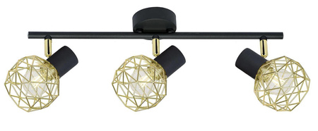 Candellux plafon (reflektorki) Acrobat 3xE14 czarno/złoty 93-66640