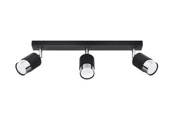 Sollux plafon (reflektorki) Nero 3 3xGU10 czarny/chrom SL.1066