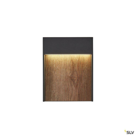 SLV kinkiet zewnętrzny LED Flat 14W 500lm 3000/4000K antracyt/drewniany IP65 1002953
