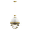 Quintiesse lampa wisząca Tollis E27 biało/mosiężna QN-TOLLIS-P-NBR