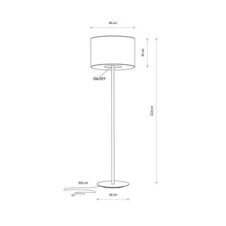 Nowodvorski lampa stojąca Cedro E27 1x25W wys. 163 cm beżowa 11667