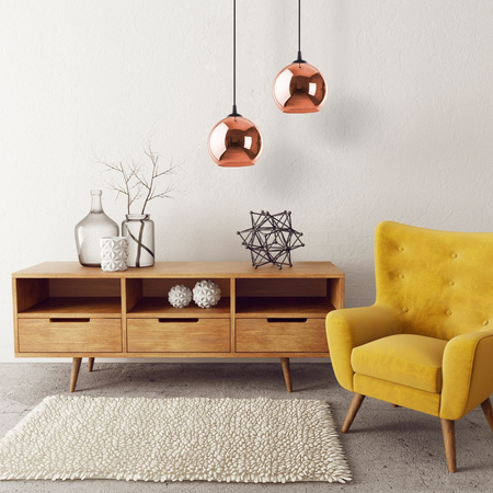 TK Lighting lampa wisząca Venezia E27 czarno/miedziana 5741