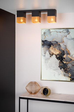 Lucide lampa sufitowa Renate 3x E27/40W czarno/złota 21123/03/02