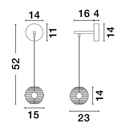 Luces Exclusivas kinkiet LED Seco 13W 1526lm 3000K IP20 czarno/złoty LE44234