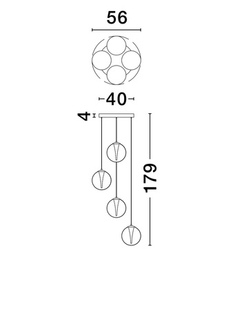 Luces Exclusivas lampa wisząca LED Hualmay ściemnialna Ø 56 cm 25W 1756lm 3000K IP20 złota LE44834