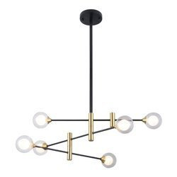 Italux żyrandol / plafon Marino 6xG9 czarno/mosiężny PND-9148-6