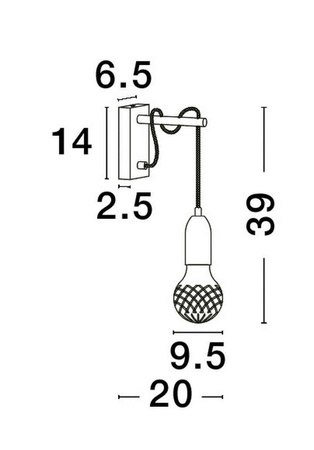 Luces Exclusivas kinkiet Bani G9 czarny LE42713