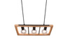 Trio żyrandol / lampa wisząca Agra 3xE27 czarno/drewniana 313800332