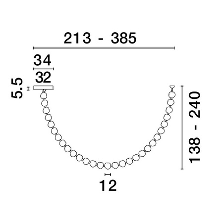 Luces Exclusivas lampa wisząca LED Chepen ściemnialna 119W 8798lm 3000K IP20 czarna LE44425