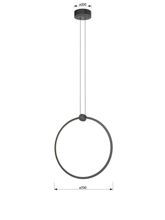 Aviano Lighting lampa wisząca LED Circola ściemnialna 36W 3800lm 3000K czarna 6218-0110