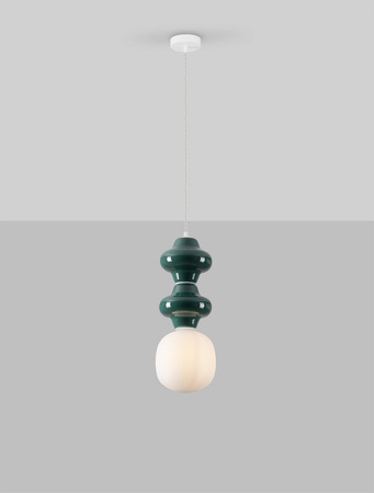 Luces Exclusivas lampa wisząca LED Vilrosa Ø 18 cm E14 1x5W IP20 ciemnozielona LE44559